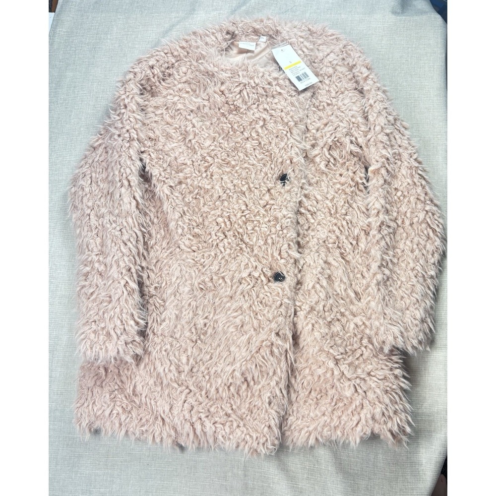 NEW DIRECTIONS Jacket Size Small‎ Fuzzy Poodle in May Pink NWT